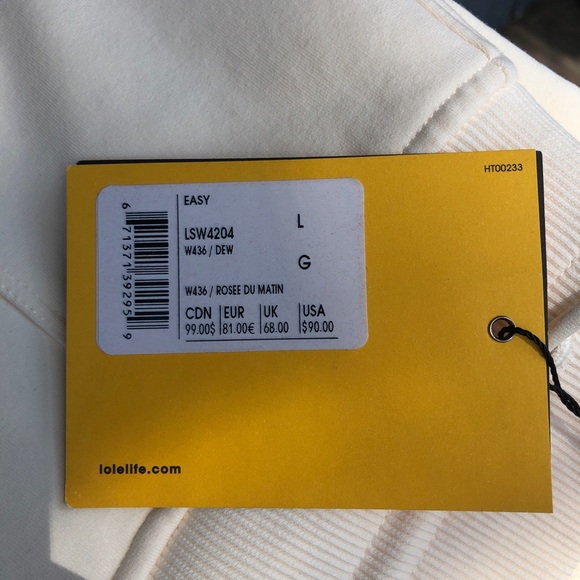 LOLE Easy Jogger Pant- Cream/White- L - Picture 8 of 9